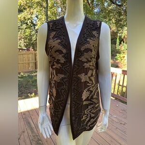 Chico's Rich Brown Polyester Vest